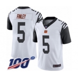 Men's Cincinnati Bengals #5 Ryan Finley Limited White Rush Vapor Untouchable 100th Season Football Jersey