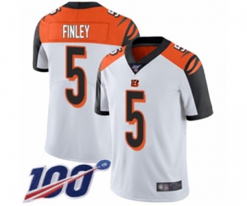 Men's Cincinnati Bengals #5 Ryan Finley White Vapor Untouchable Limited Player 100th Season Football Jersey