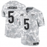 Men's Cincinnati Bengals #5 Tee Higgins 2024 F.U.S.E Arctic Camo Salute To Service Limited Stitched Football Jersey