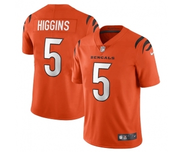 Men's Cincinnati Bengals #5 Tee Higgins Orange Vapor Untouchable Limited Stitched Jersey