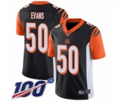 Men's Cincinnati Bengals #50 Jordan Evans Black Team Color Vapor Untouchable Limited Player 100th Season Football Jersey