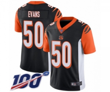 Men's Cincinnati Bengals #50 Jordan Evans Black Team Color Vapor Untouchable Limited Player 100th Season Football Jersey