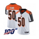 Men's Cincinnati Bengals #50 Jordan Evans White Vapor Untouchable Limited Player 100th Season Football Jersey