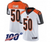 Men's Cincinnati Bengals #50 Jordan Evans White Vapor Untouchable Limited Player 100th Season Football Jersey