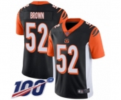 Men's Cincinnati Bengals #52 Preston Brown Black Team Color Vapor Untouchable Limited Player 100th Season Football Jersey