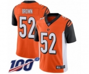 Men's Cincinnati Bengals #52 Preston Brown Orange Alternate Vapor Untouchable Limited Player 100th Season Football Jersey