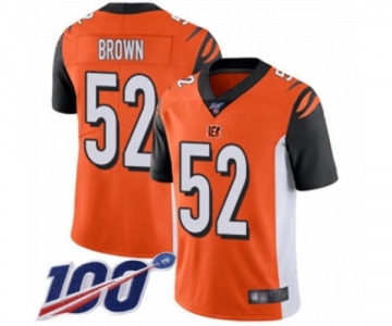 Men's Cincinnati Bengals #52 Preston Brown Orange Alternate Vapor Untouchable Limited Player 100th Season Football Jersey