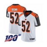 Men's Cincinnati Bengals #52 Preston Brown White Vapor Untouchable Limited Player 100th Season Football Jersey