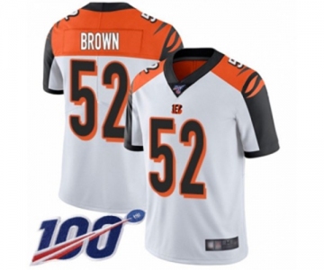 Men's Cincinnati Bengals #52 Preston Brown White Vapor Untouchable Limited Player 100th Season Football Jersey