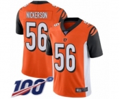 Men's Cincinnati Bengals #56 Hardy Nickerson Orange Alternate Vapor Untouchable Limited Player 100th Season Football Jersey