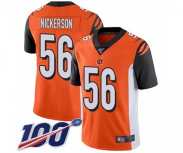 Men's Cincinnati Bengals #56 Hardy Nickerson Orange Alternate Vapor Untouchable Limited Player 100th Season Football Jersey