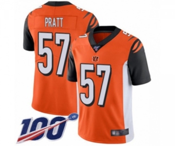 Men's Cincinnati Bengals #57 Germaine Pratt Orange Alternate Vapor Untouchable Limited Player 100th Season Football Jersey