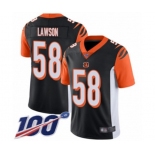 Men's Cincinnati Bengals #58 Carl Lawson Black Team Color Vapor Untouchable Limited Player 100th Season Football Jersey