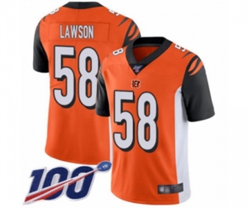 Men's Cincinnati Bengals #58 Carl Lawson Orange Alternate Vapor Untouchable Limited Player 100th Season Football Jersey