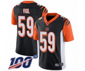 Men's Cincinnati Bengals #59 Nick Vigil Black Team Color Vapor Untouchable Limited Player 100th Season Football Jersey