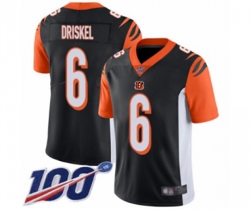 Men's Cincinnati Bengals #6 Jeff Driskel Black Team Color Vapor Untouchable Limited Player 100th Season Football Jersey