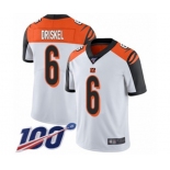 Men's Cincinnati Bengals #6 Jeff Driskel White Vapor Untouchable Limited Player 100th Season Football Jersey