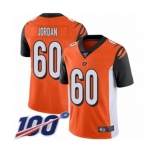 Men's Cincinnati Bengals #60 Michael Jordan Orange Alternate Vapor Untouchable Limited Player 100th Season Football Jersey