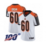 Men's Cincinnati Bengals #60 Michael Jordan White Vapor Untouchable Limited Player 100th Season Football Jersey