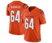 Men's Cincinnati Bengals #64 Ted Karras Orange 2024 F.U.S.E With 3-star C Patch Vapor Untouchable Limited Football Stitched Jersey