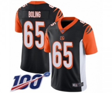 Men's Cincinnati Bengals #65 Clint Boling Black Team Color Vapor Untouchable Limited Player 100th Season Football Jersey