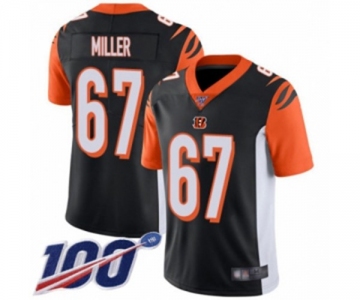 Men's Cincinnati Bengals #67 John Miller Black Team Color Vapor Untouchable Limited Player 100th Season Football Jersey