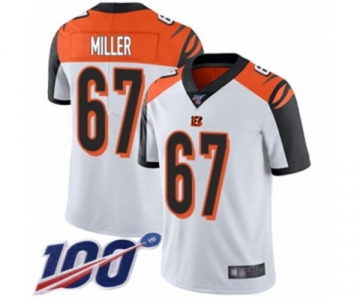 Men's Cincinnati Bengals #67 John Miller White Vapor Untouchable Limited Player 100th Season Football Jersey