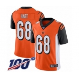 Men's Cincinnati Bengals #68 Bobby Hart Orange Alternate Vapor Untouchable Limited Player 100th Season Football Jersey