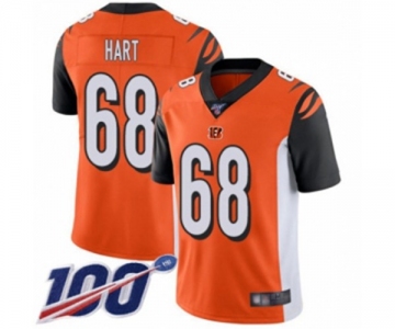 Men's Cincinnati Bengals #68 Bobby Hart Orange Alternate Vapor Untouchable Limited Player 100th Season Football Jersey