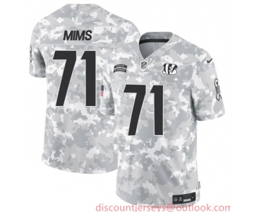 Men's Cincinnati Bengals #71 Amarius Mims 2024 F.U.S.E Arctic Camo Salute To Service Limited Stitched Football Jersey