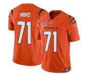 Men's Cincinnati Bengals #71 Amarius Mims Orange 2024 With Dradt Patch F.U.S.E Vapor Untouchable Limited Stitched Jersey