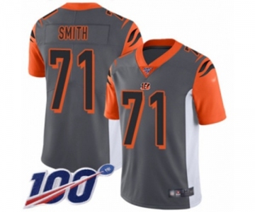 Men's Cincinnati Bengals #71 Andre Smith Limited Silver Inverted Legend 100th Season Football Jersey