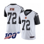 Men's Cincinnati Bengals #72 Kerry Wynn Limited White Rush Vapor Untouchable 100th Season Football Jersey