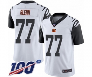 Men's Cincinnati Bengals #77 Cordy Glenn Limited White Rush Vapor Untouchable 100th Season Football Jersey