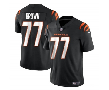 Men's Cincinnati Bengals #77 Trent Brown Black Vapor Untouchable Limited Stitched Jersey