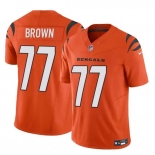 Men's Cincinnati Bengals #77 Trent Brown Orange 2024 F.U.S.E. Vapor Untouchable Limited Stitched Jersey