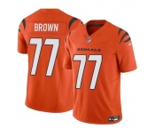 Men's Cincinnati Bengals #77 Trent Brown Orange 2024 F.U.S.E. Vapor Untouchable Limited Stitched Jersey