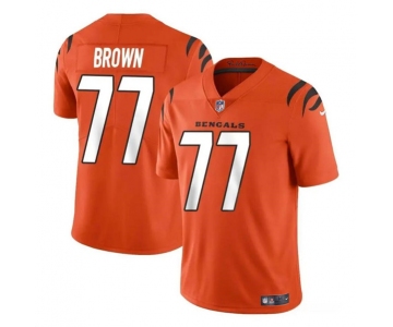 Men's Cincinnati Bengals #77 Trent Brown Orange Vapor Untouchable Limited Stitched Jersey