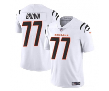 Men's Cincinnati Bengals #77 Trent Brown White Vapor Untouchable Limited Stitched Jersey