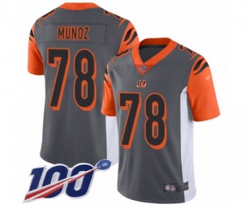 Men's Cincinnati Bengals #78 Anthony Munoz Limited Silver Inverted Legend 100th Season Football Jersey