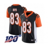 Men's Cincinnati Bengals #83 Tyler Boyd Black Team Color Vapor Untouchable Limited Player 100th Season Football Jersey