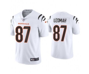 Men's Cincinnati Bengals #87 C.J. Uzomah 2021 New White Vapor Untouchable Limited Stitched Football Jersey