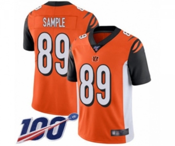 Men's Cincinnati Bengals #89 Drew Sample Orange Alternate Vapor Untouchable Limited Player 100th Season Football Jersey