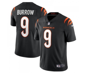 Men's Cincinnati Bengals #9 Joe Burrow 2021 Black Vapor Limited Stitched Football Jersey