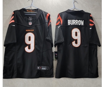 Men's Cincinnati Bengals #9 Joe Burrow Black 2023 F.U.S.E. Vapor Untouchable Limited Stitched Jersey