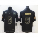 Men's Cincinnati Bengals #9 Joe Burrow Black Nike 2020 Salute To Service Limited Jersey