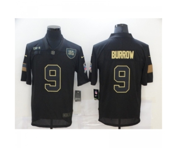 Men's Cincinnati Bengals #9 Joe Burrow Black Nike 2020 Salute To Service Limited Jersey