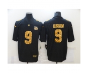 Men's Cincinnati Bengals #9 Joe Burrow Black Nike Leopard Print Limited Jersey