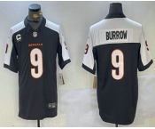 Men's Cincinnati Bengals #9 Joe Burrow Black Thanksgiving FUSE Vapor Limited Stitched Jersey