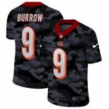 Men's Cincinnati Bengals #9 Joe Burrow Camo 2020 Nike Limited Jersey